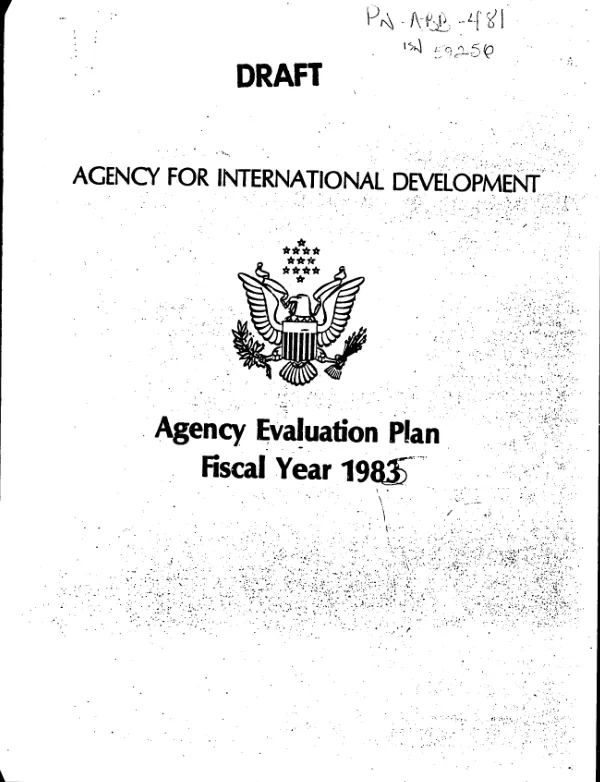 Agency evaluation plan, fiscal year 1983