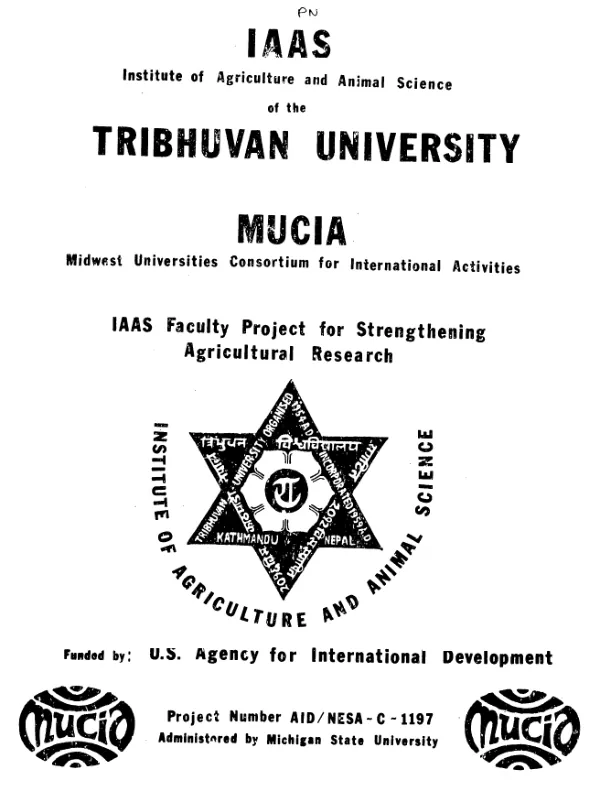 Soybean research and extension in Chitwan : a research proposal