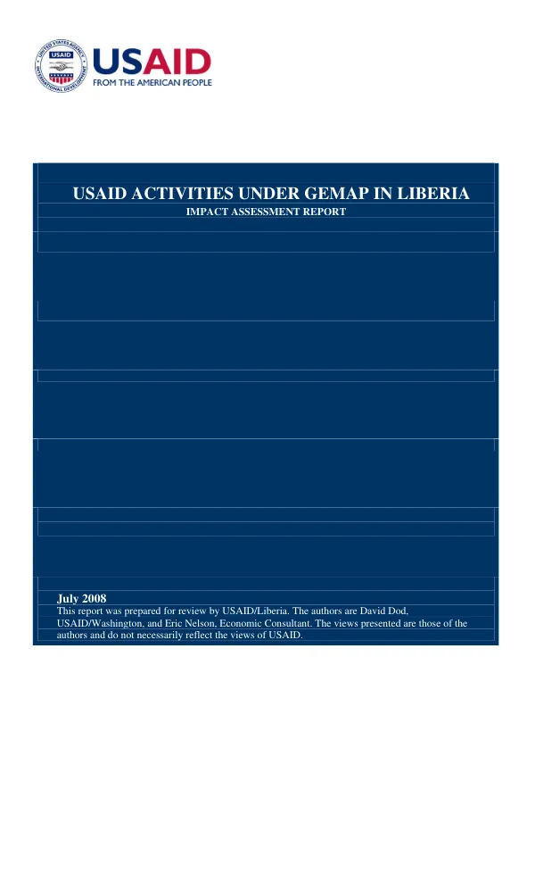 USAID activities under GEMAP in Liberia : impact assessment report