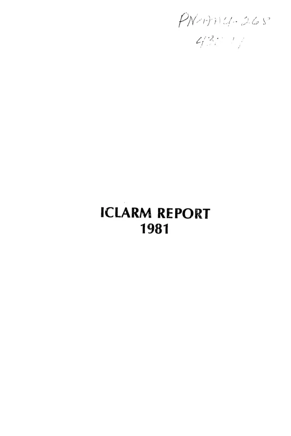 ICLARM report, 1981
