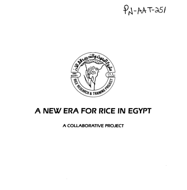 New era for rice in Egypt : a collaborative project