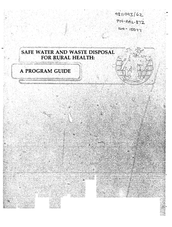 Safe water and waste disposal for rural health : a program guide