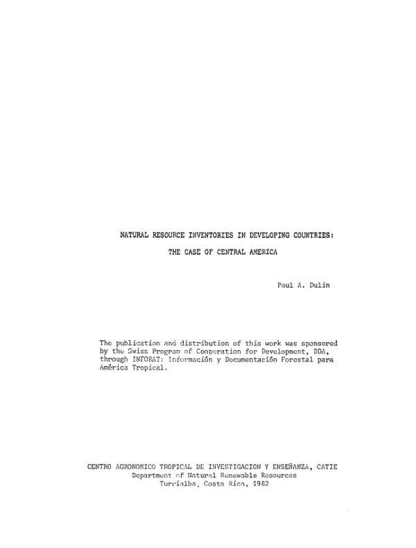Natural resource inventories in developing countries : the case of Central America