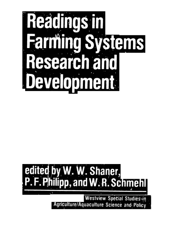 Readings in farming systems research and development