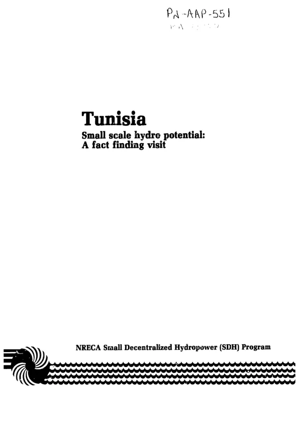 Tunisia small scale hydro potential : a fact finding visit