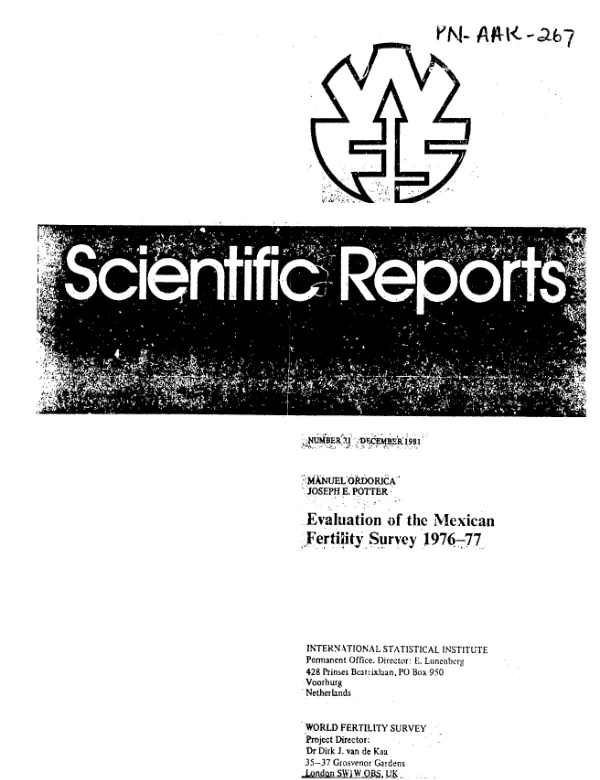 Evaluation of the Mexican fertility survey 1976-77