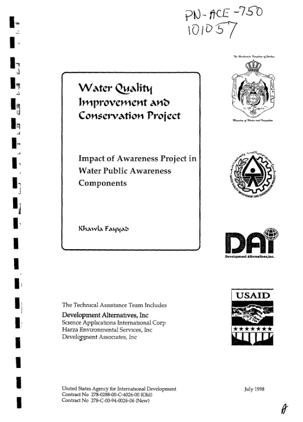 Impact of awareness project in water [APW] : public awareness components