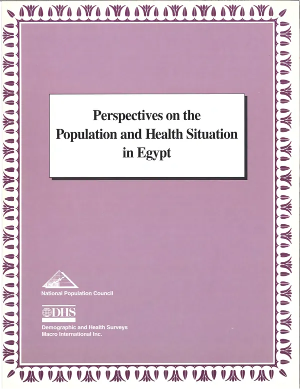 Perspectives on the population and health situation in Egypt : results of further analysis of the 1995 Egypt demographic and health survey