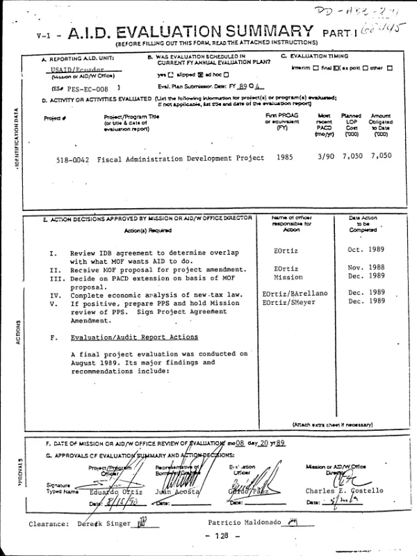 Fiscal administration development project