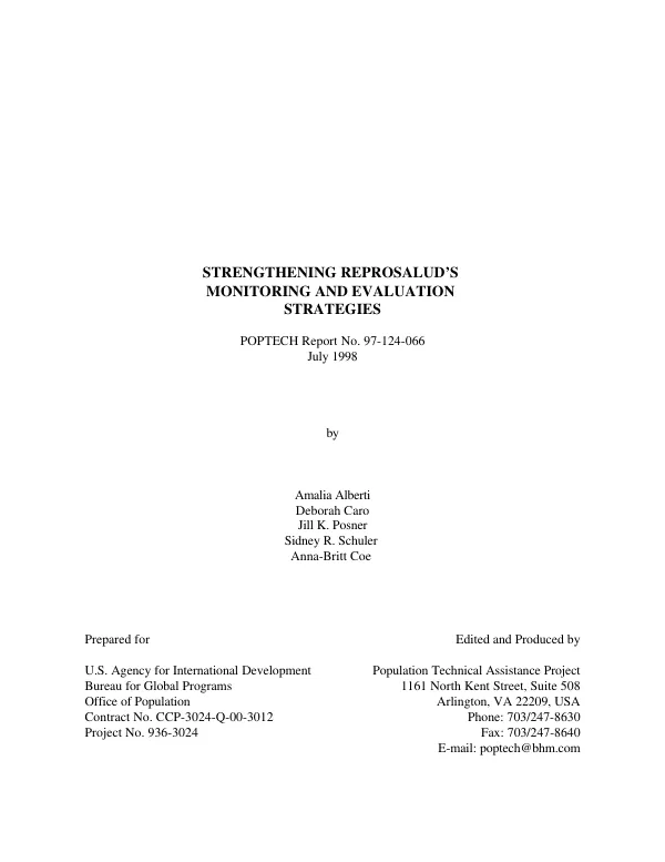 Strengthening ReproSalud"s monitoring and evaluation strategies