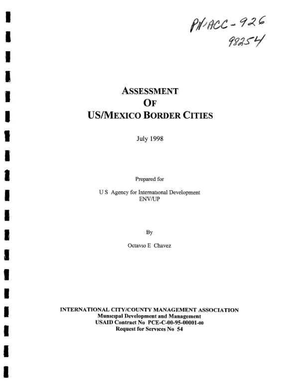 Assessment of US/Mexico border cities