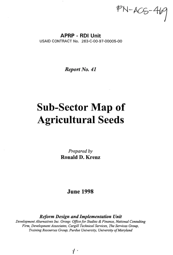 Sub-sector map of agricultural seeds