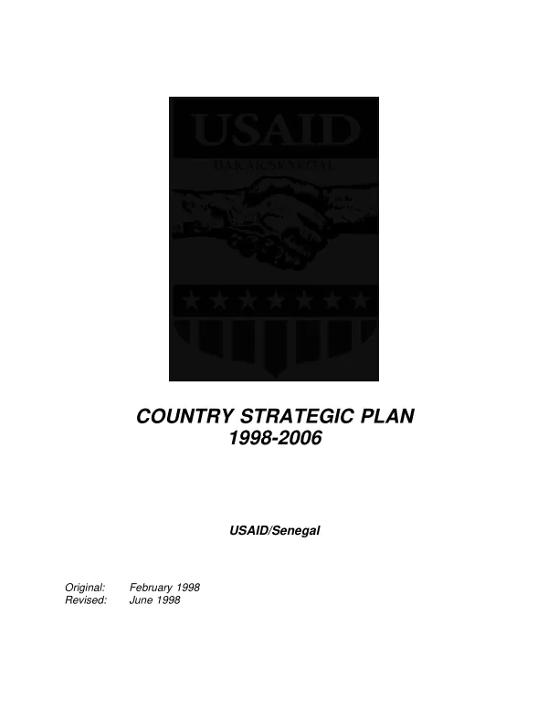 USAID/Senegal : country strategic plan, 1998-2006