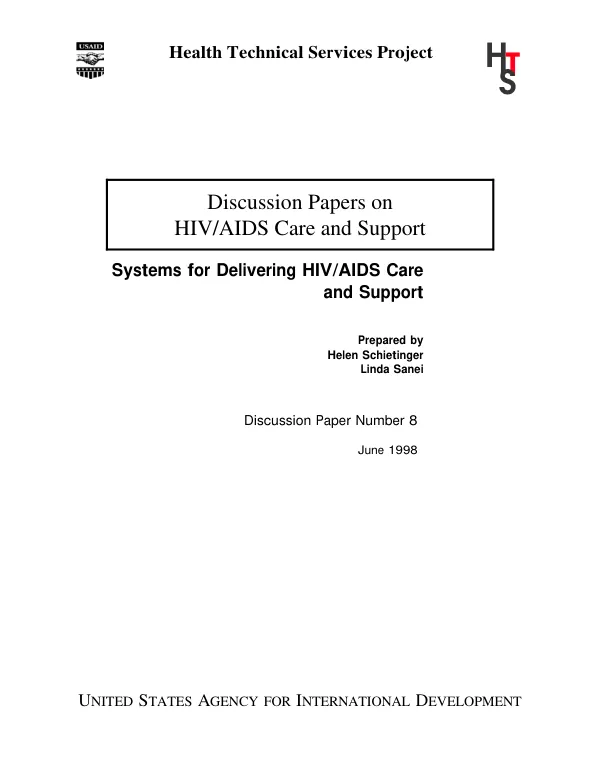 Systems for delivering HIV/AIDS care and support