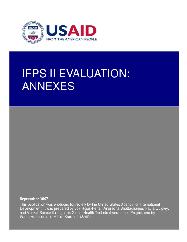 IFPS II evaluation : annexes