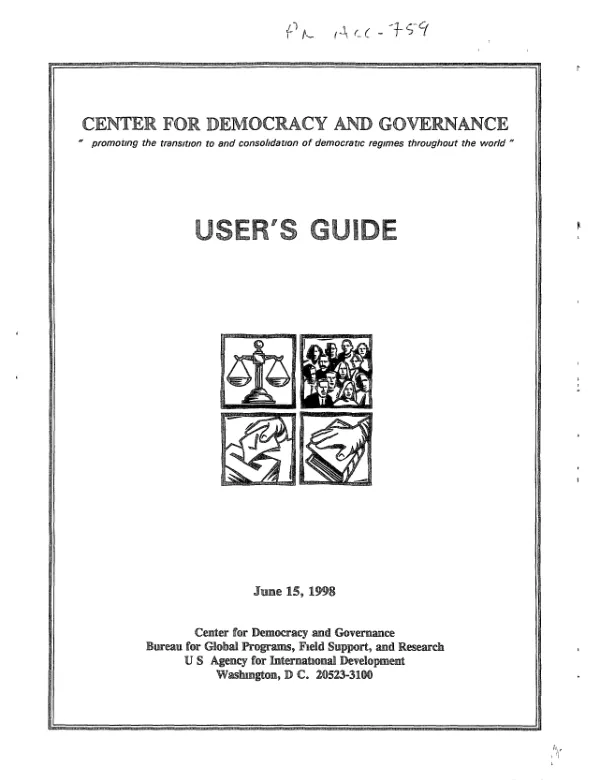 Center for Democracy and Governance : user"s guide