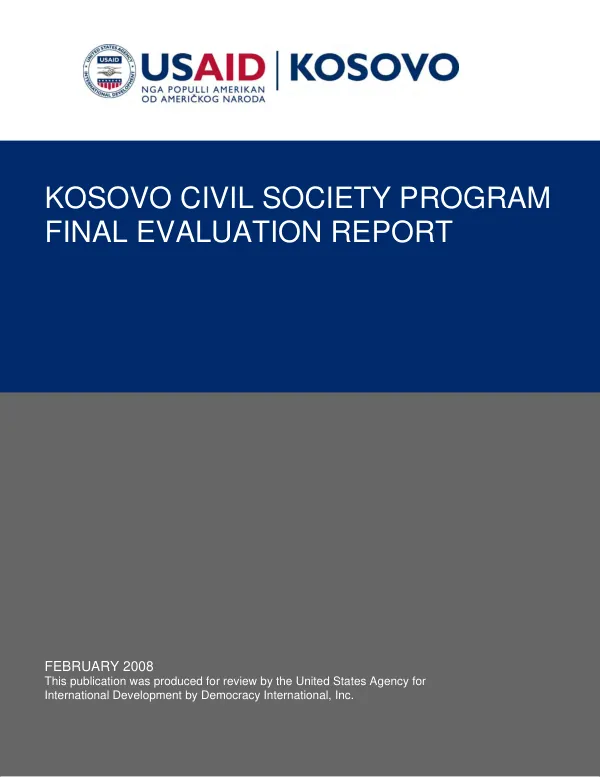 Kosovo civil society program : final evaluation report