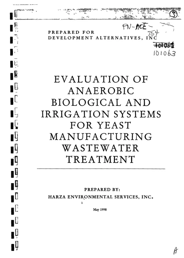 Evaluation of anaerobic, biological and irrigation systems for yeast manufacturing wastewater treatment