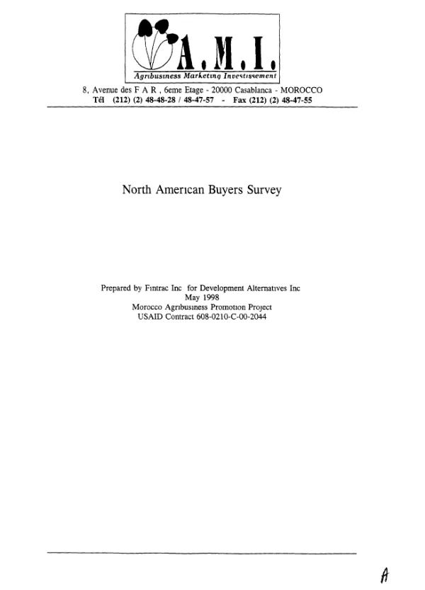 North American buyers survey