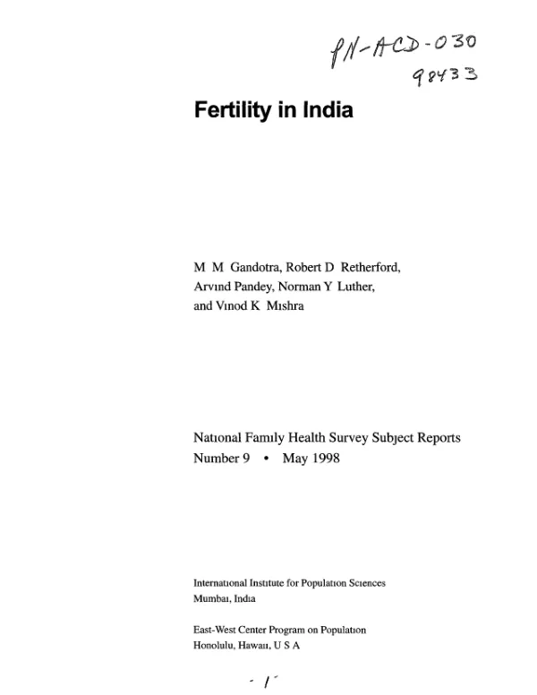 Fertility in India