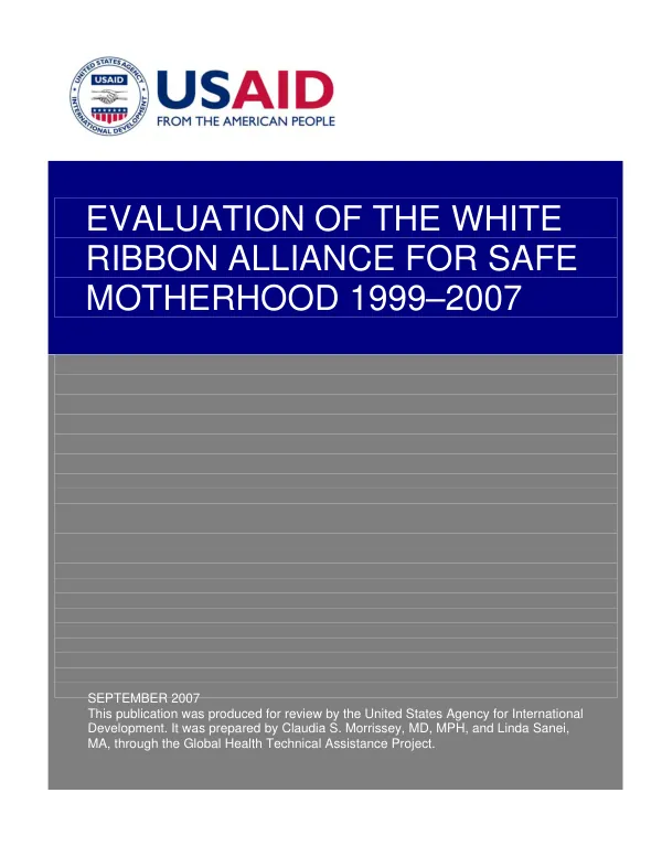 Evaluation of the White Ribbon Alliance for Safe Motherhood 1999-2007