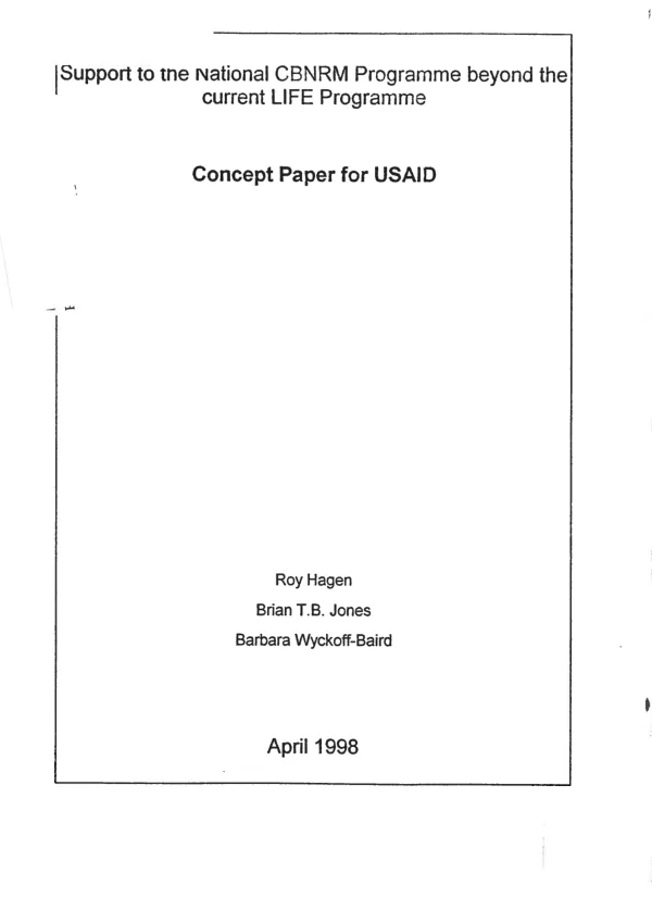 Support to the national CBNRM programme beyone the current LIFE programme : concept paper for USAID