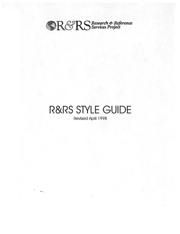 R&RS style guide