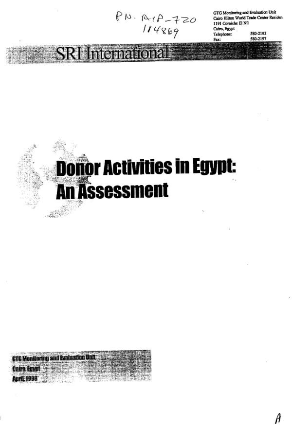 Donor activities in Egypt : an assessment