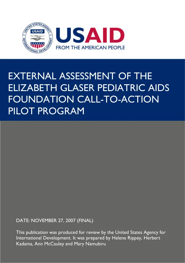 External assessment of the Elizabeth Glaser Pediatric AIDS Foundation call-to-action pilot program