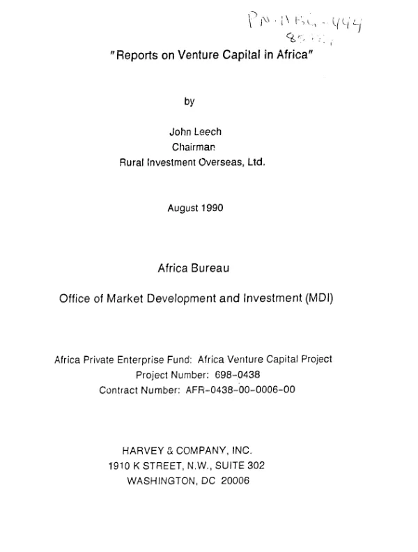 Reports on venture capital in Africa