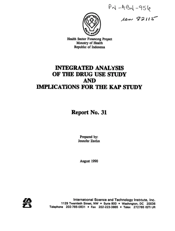 Integrated analysis of the drug use study and implications for the KAP study