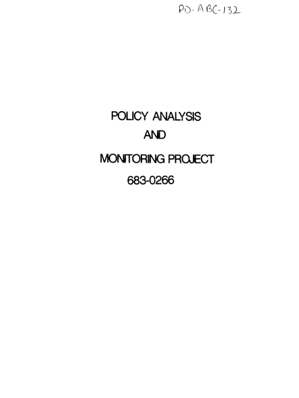 Policy analysis and monitoring