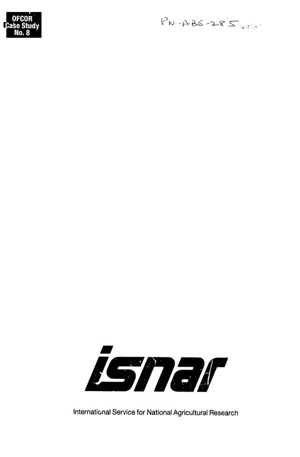 Panama : organizacion y manejo de programas de investigacion en finca en el Instituto de Investigacion Agropecuaria de Panama (IDIAP)