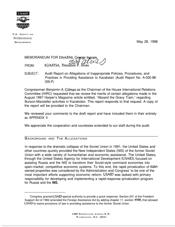 Audit of USAID/Zaire"s agricultural marketing development project III, project no. 660-0098