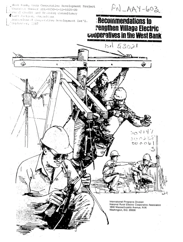 Recommendations to strengthen village electric cooperatives in the West Bank