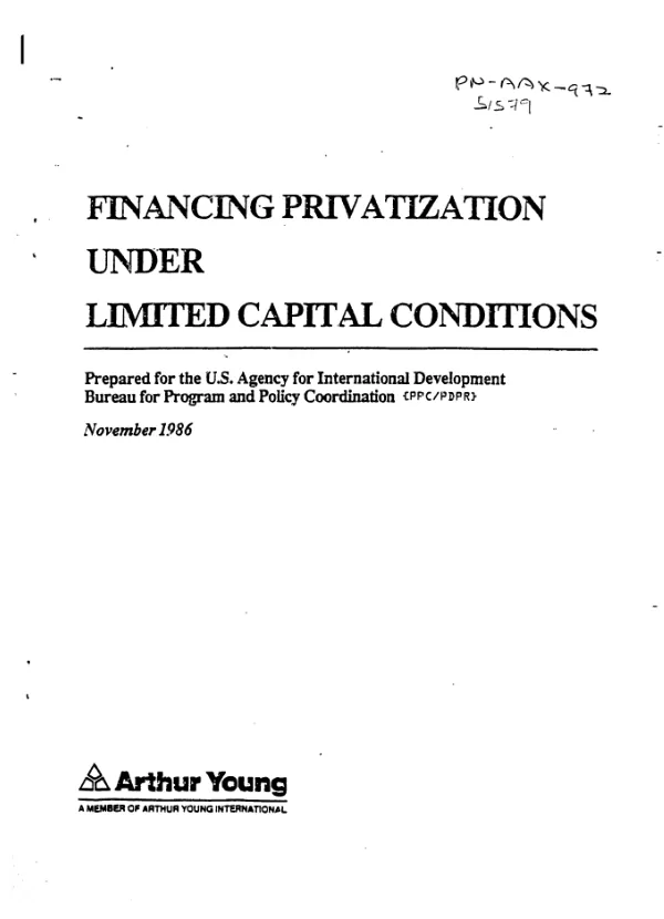 Financing privatization under limited capital conditions