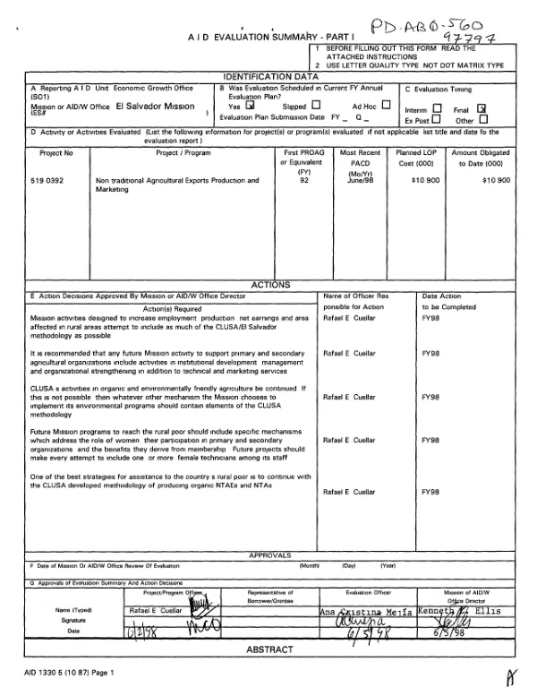 United States Peace Corps activities related to biological diversity : fiscal year 1986