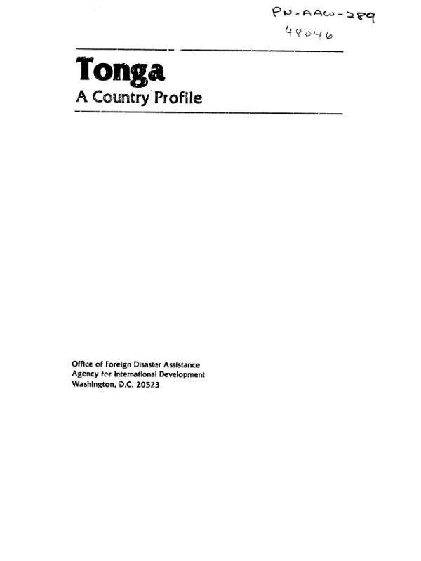 Tonga : a country profile