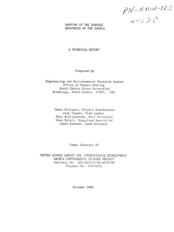 Mapping of the surface resources of The Gambia : a technical report