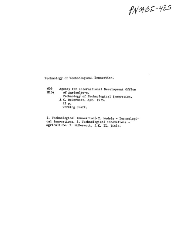 Technology of technological innovation