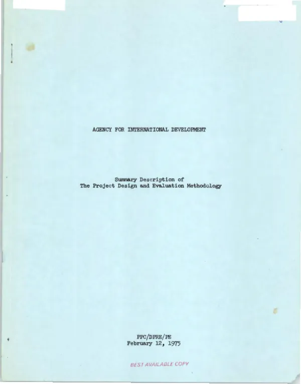 Summary description of the project design and evaluation methodology