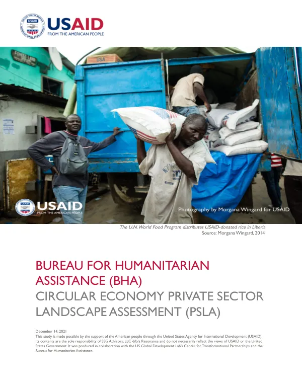 Bureau fo Humanitarian Assistance Circular Economy Private Sector Landscape Assessment