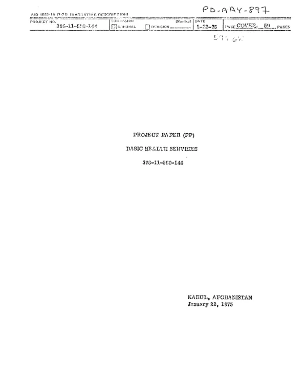 Project paper (PP) : basic health services, 306-11-590-144