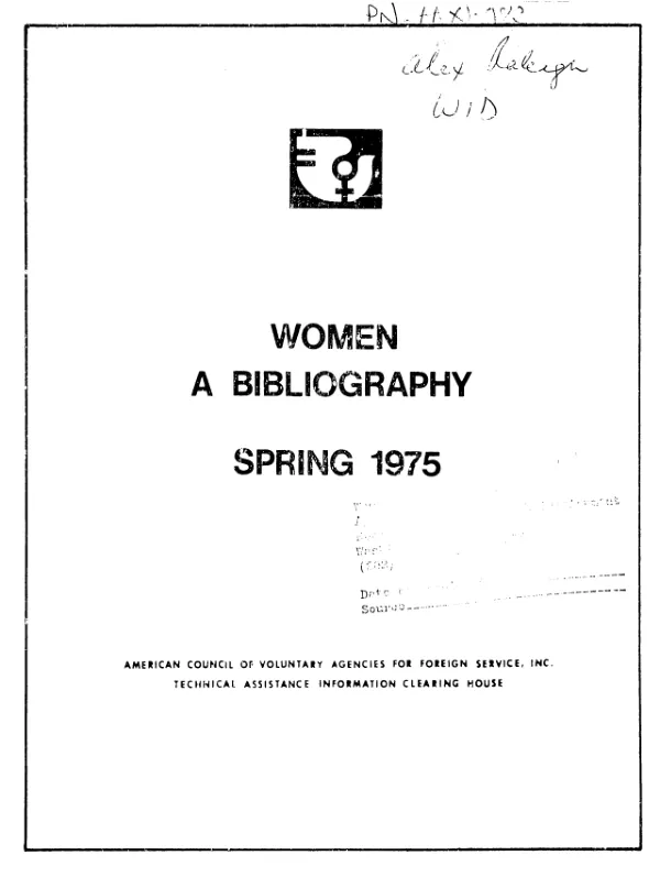 Women : a bibliography, spring 1975