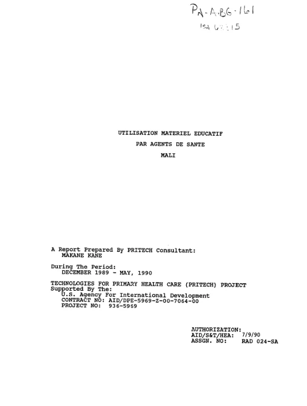 DEVELOPMENT OF A MATERNAL AND CHILD HEALTH/FAMILY PLANNING PROGRAM IN ZAIRE; PROGRESS REPORT, AUG. 1974-MARCH, 1975