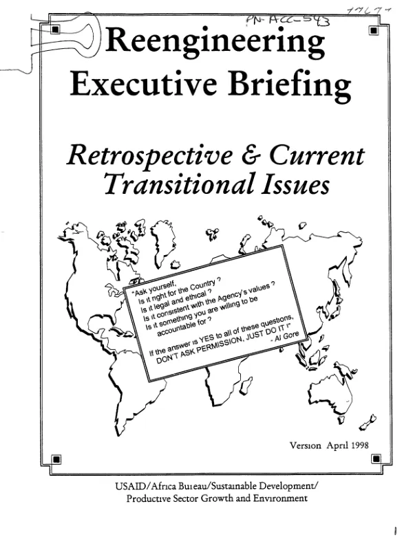 Reengineering executive briefing : retrospective and current transitional issues