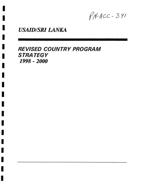 USAID/Sri Lanka : revised country program strategy 1998-2000