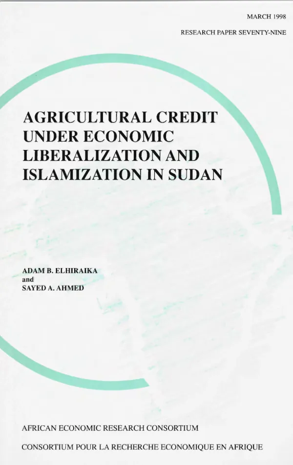 Agricultural credit under economic liberalization and Islamization in Sudan