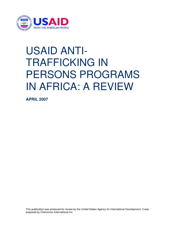 USAID anti-trafficking in persons programs in Africa : a review
