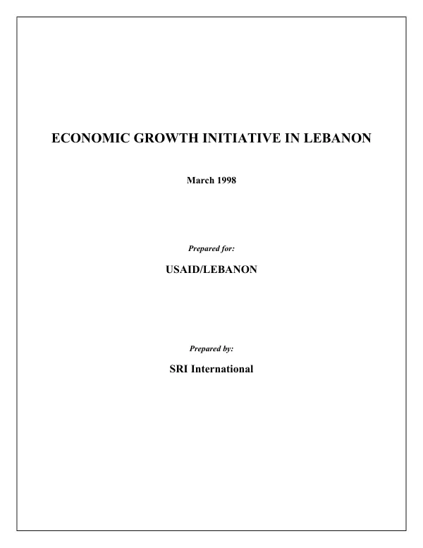 Economic growth initiative in Lebanon